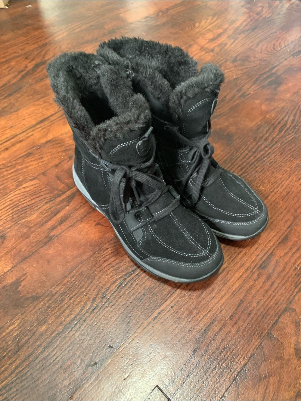 Easy Spirit Eslevie Women's Wide Width Winter Boots Black Suede Size 9 W